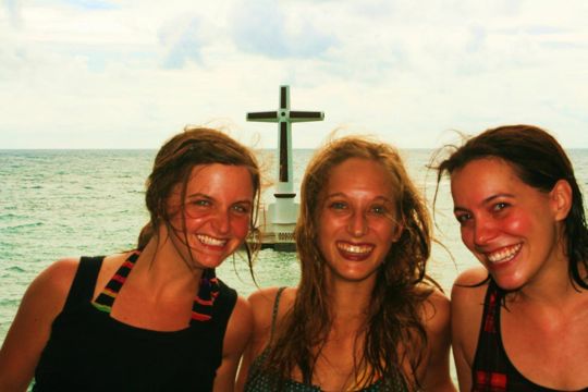 Andrea, Milena and I at Sunken Cross, Camiguin, Philippines.