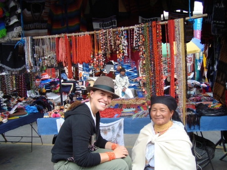 In Otavalo, Ecuador with a Craftswoman
