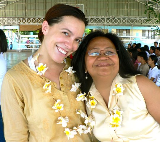 The President of ASHI, Mila Mercado-Bunker and I celebrating World Youth Day.