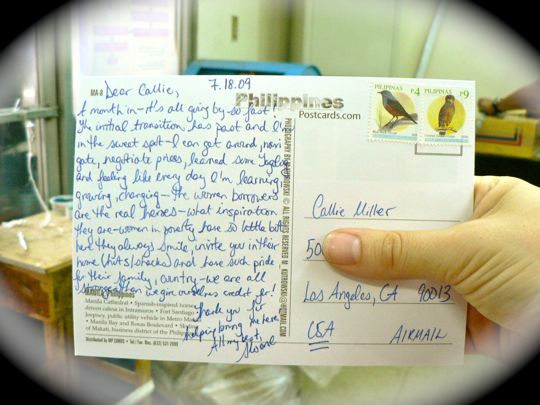 My Thanks Postcard to Callie!
