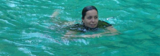 Me. Happily Swimming. By Myself.